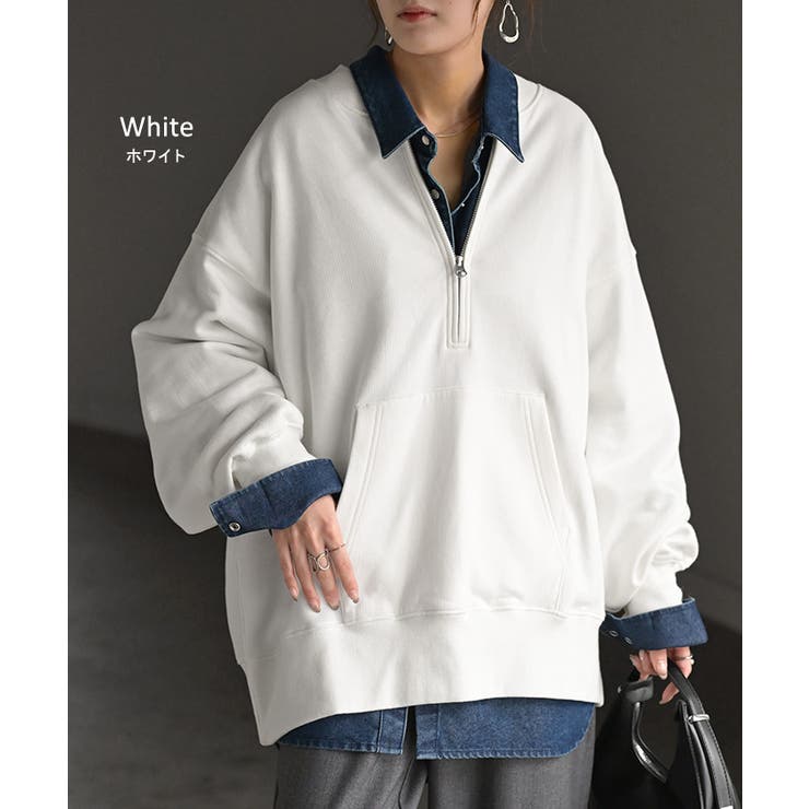 スウェット 裏起毛 ハーフジップ | HUG.U | 詳細画像16 