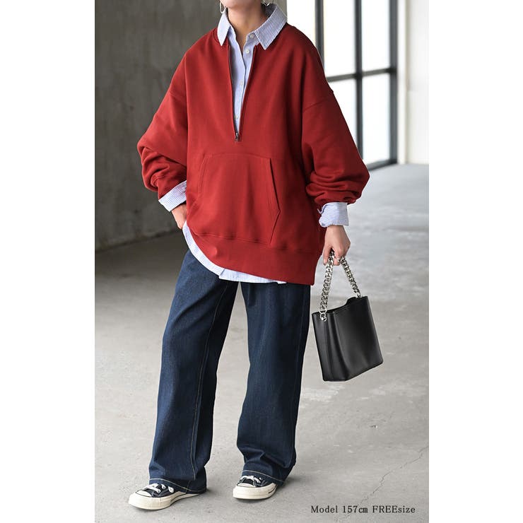 スウェット 裏起毛 ハーフジップ | HUG.U | 詳細画像22 