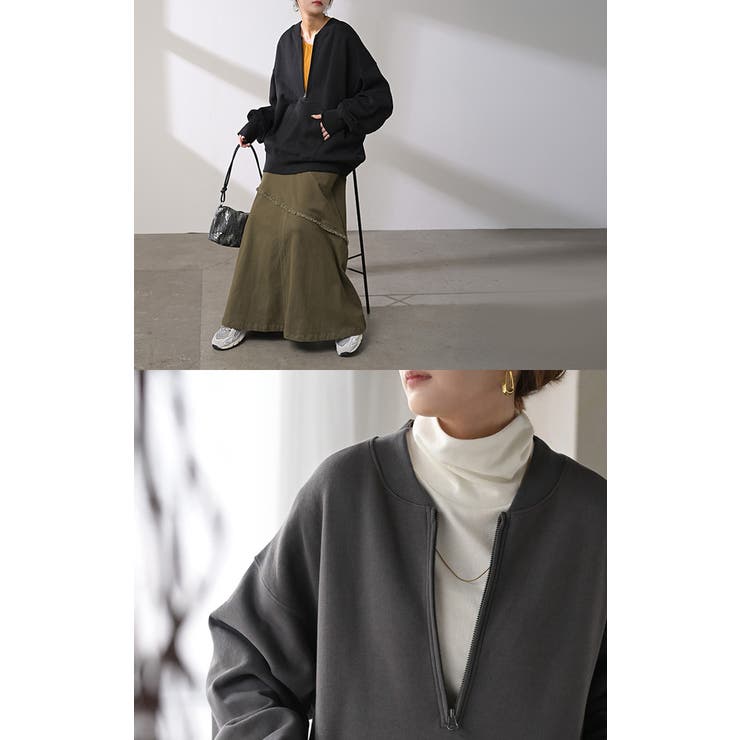 スウェット 裏起毛 ハーフジップ | HUG.U | 詳細画像8 