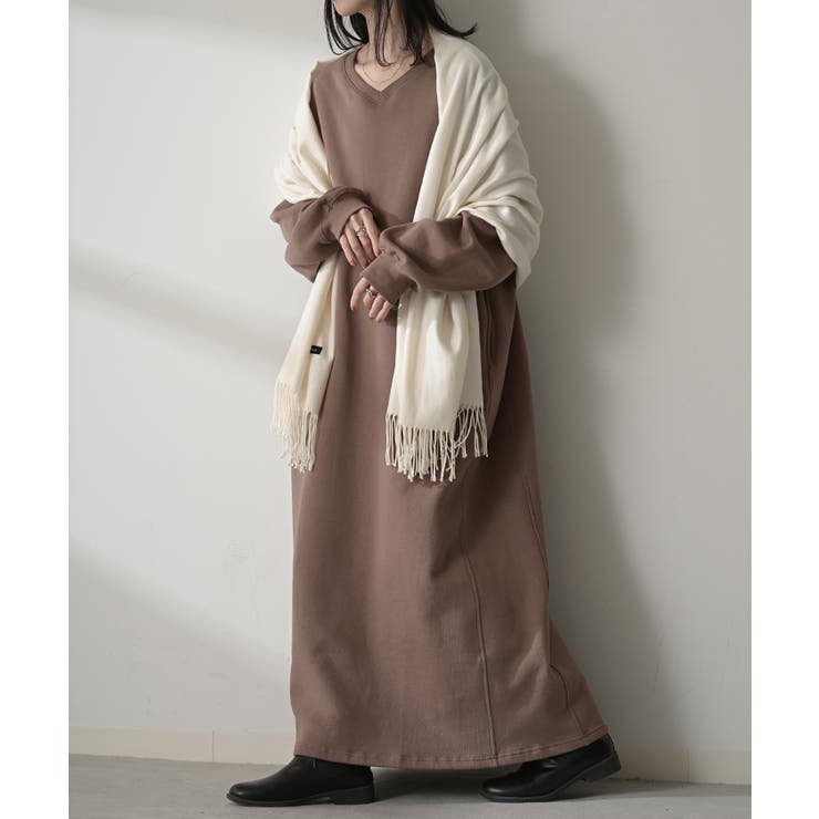 ブラウン | ワンピース 綿100％ 裏起毛 | HUG.U