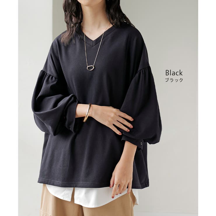 カットソー ロンT Vネック | HUG.U | 詳細画像15 