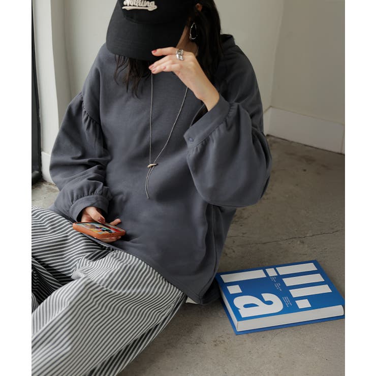 アッシュブルー | カットソー ロンT Vネック | HUG.U