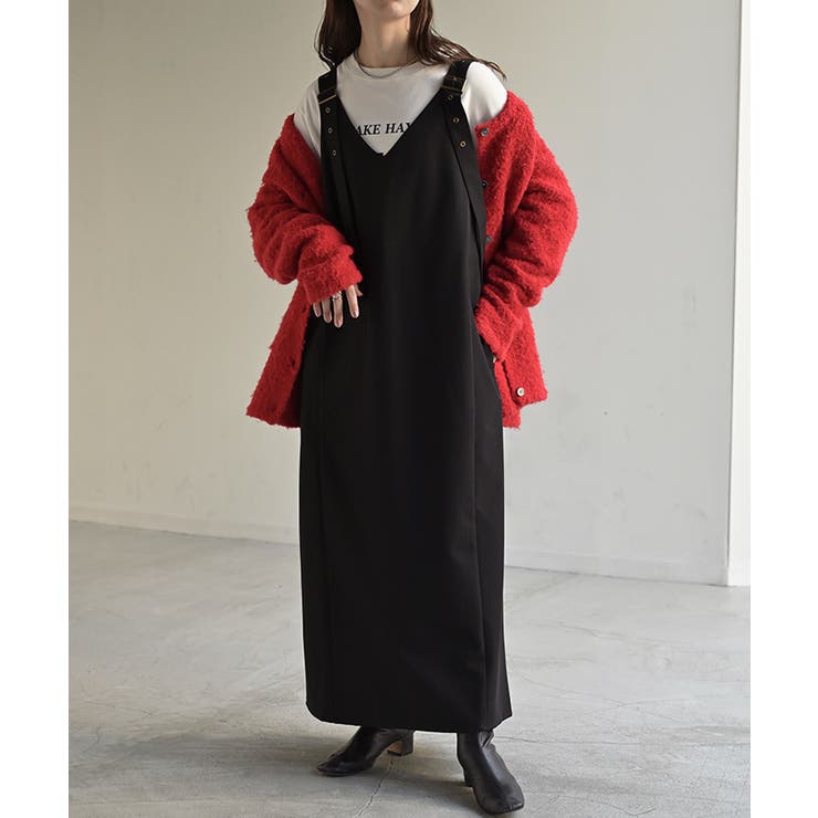 ブラック | ワンピース ジャンパースカート サロペット | HUG.U