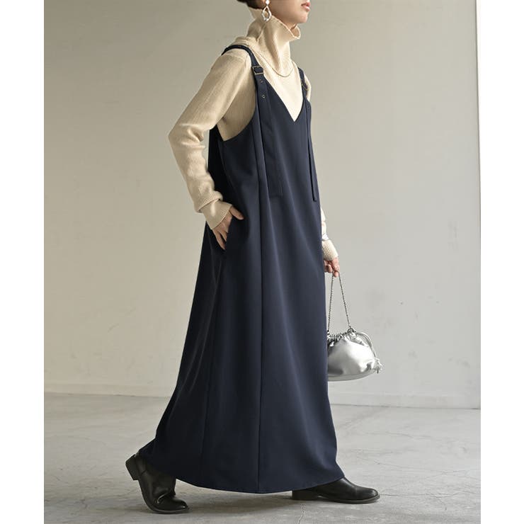 ネイビー | ワンピース ジャンパースカート サロペット | HUG.U