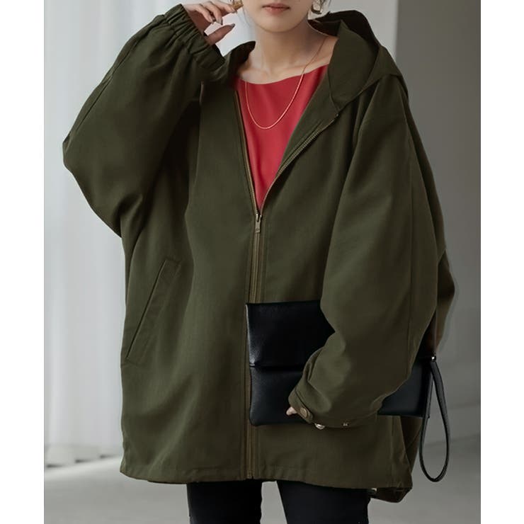 オリーブ | ジャケット ロング ドルマン | HUG.U