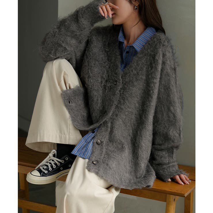 グレー | カーディガン ニット シャギー | HUG.U