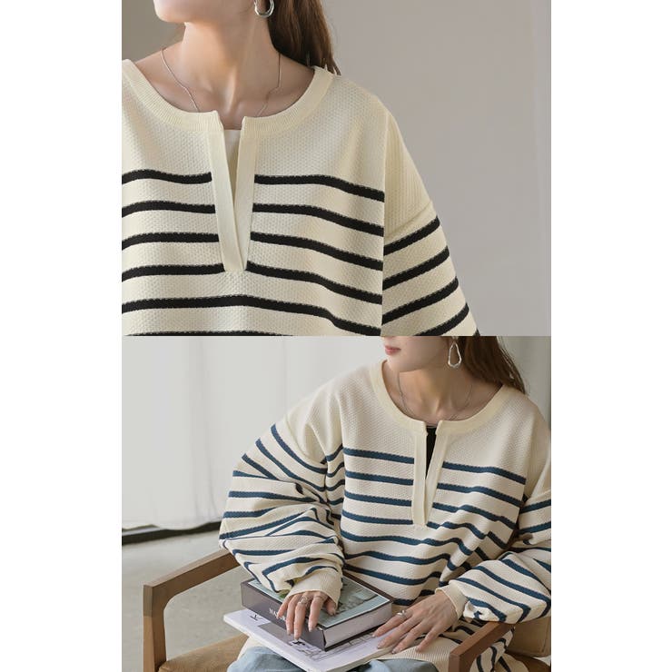 ニット ボーダー スポンジニット | HUG.U | 詳細画像15 