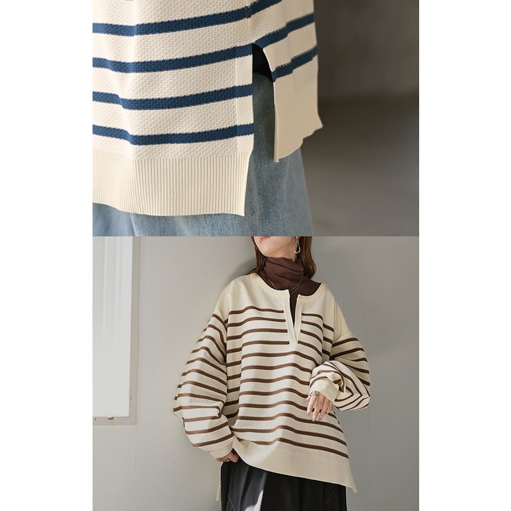 ニット ボーダー スポンジニット | HUG.U | 詳細画像7 