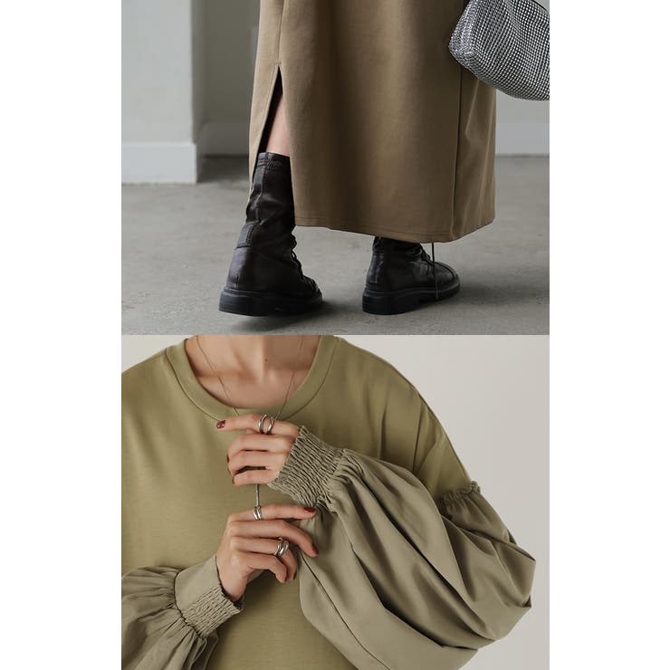 ワンピース 異素材 ロング | HUG.U | 詳細画像8 