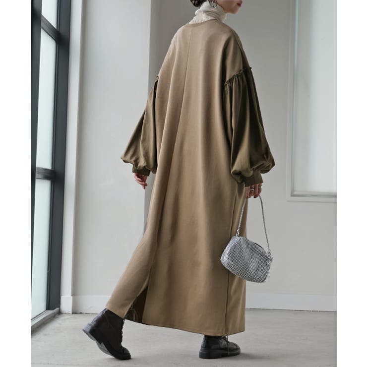 モカブラウン | ワンピース 異素材 ロング | HUG.U