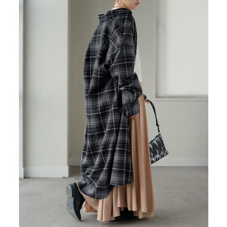 スモークグレー | ワンピース シャツ チェック | HUG.U