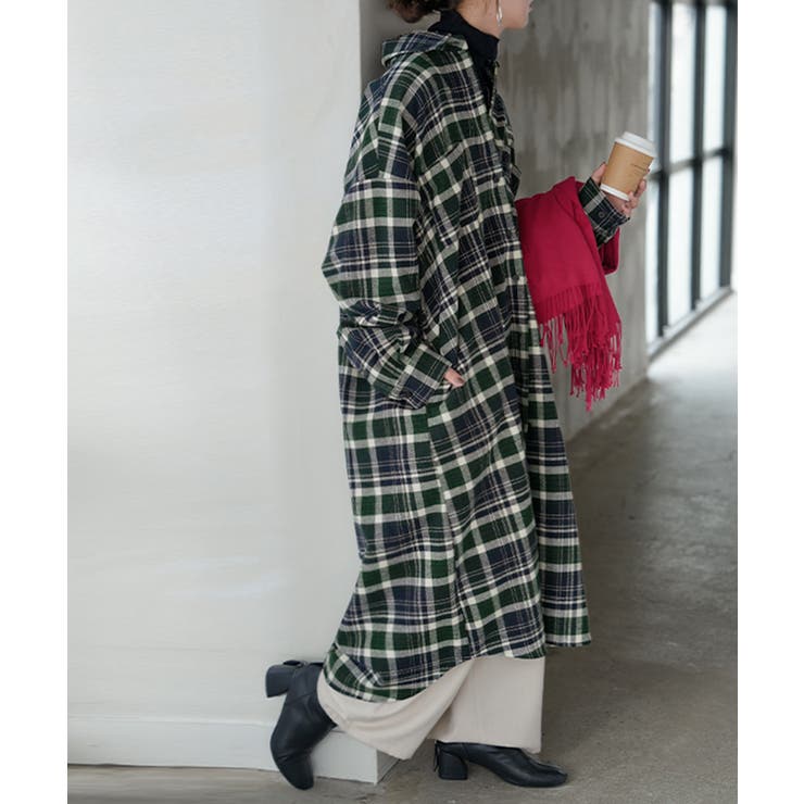 グリーン | ワンピース シャツ チェック | HUG.U