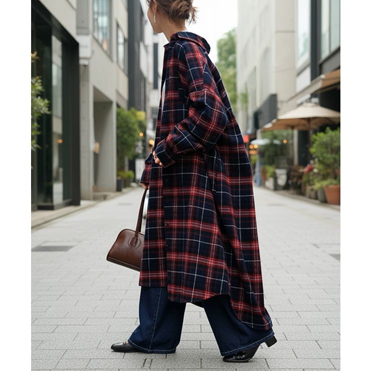 レッド | ワンピース シャツ チェック | HUG.U