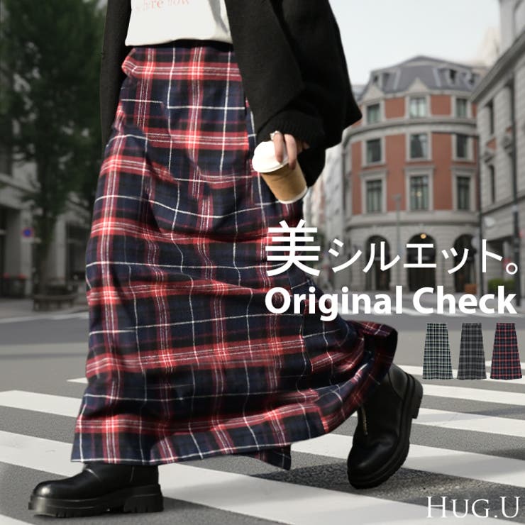 スカート ロング チェック | HUG.U | 詳細画像1 