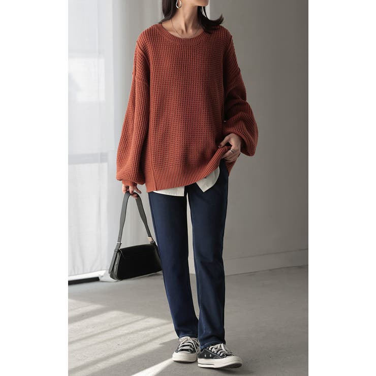 パンツ デニム風 裏シャギー | HUG.U | 詳細画像12 