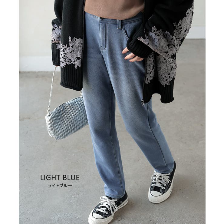 パンツ デニム風 裏シャギー | HUG.U | 詳細画像18 