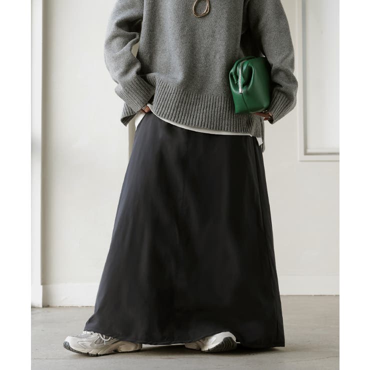 ブラック | スカート 裏起毛 中綿 | HUG.U