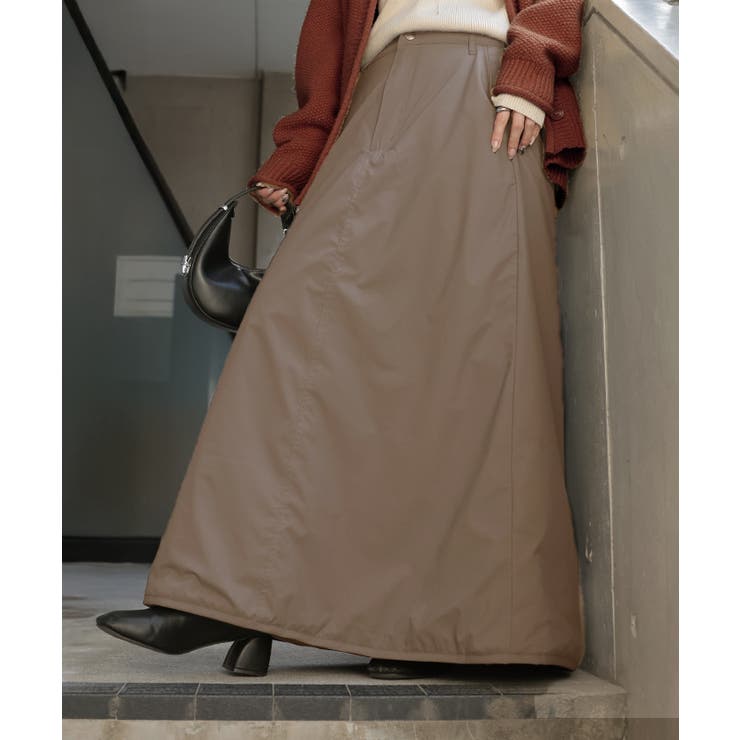 ベージュ | スカート 裏起毛 中綿 | HUG.U