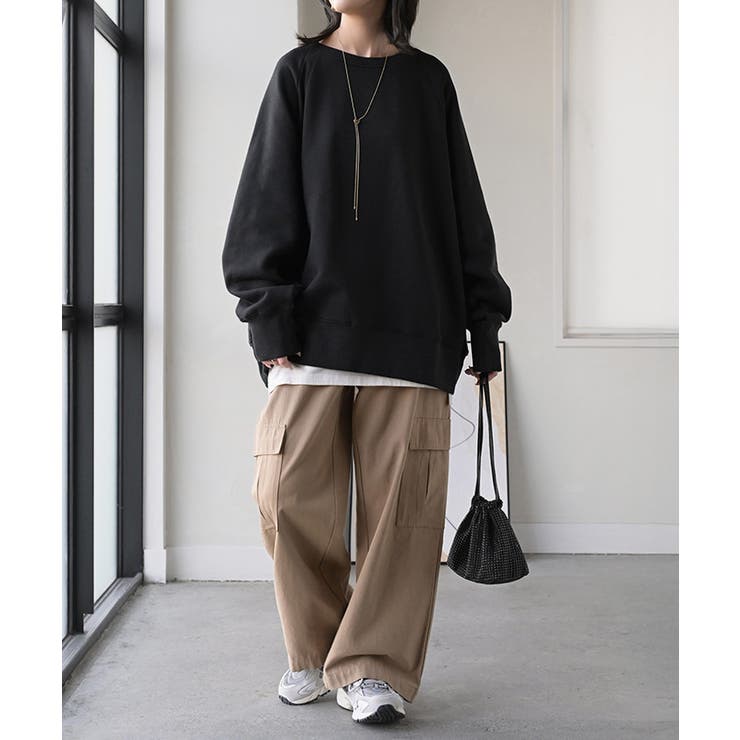 ブラック | スウェット 裏起毛 綿100 | HUG.U