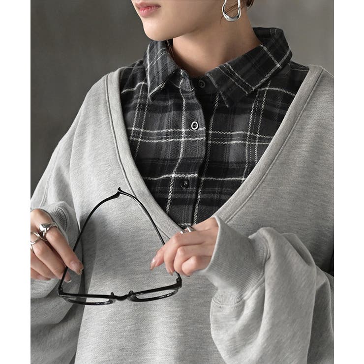 つけ襟 レイヤード シャツ | HUG.U | 詳細画像5 