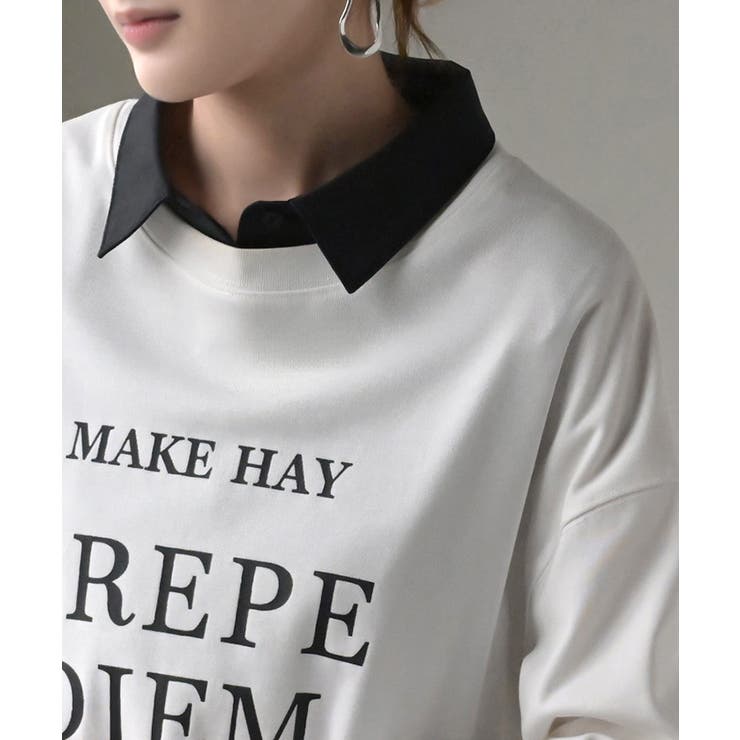 ブラック(シャツ襟) | つけ襟 レイヤード シャツ | HUG.U