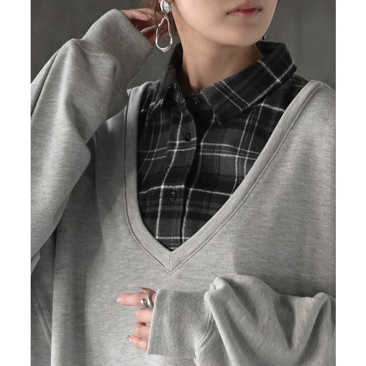 スモークグレー(シャツ襟) | つけ襟 レイヤード シャツ | HUG.U