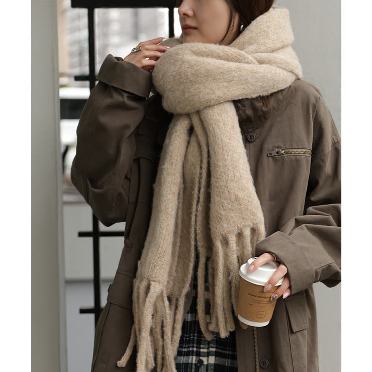 ミックスモカ | マフラー シャギー フリンジ | HUG.U