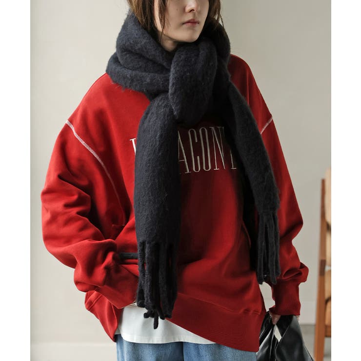 ブラック | マフラー シャギー フリンジ | HUG.U