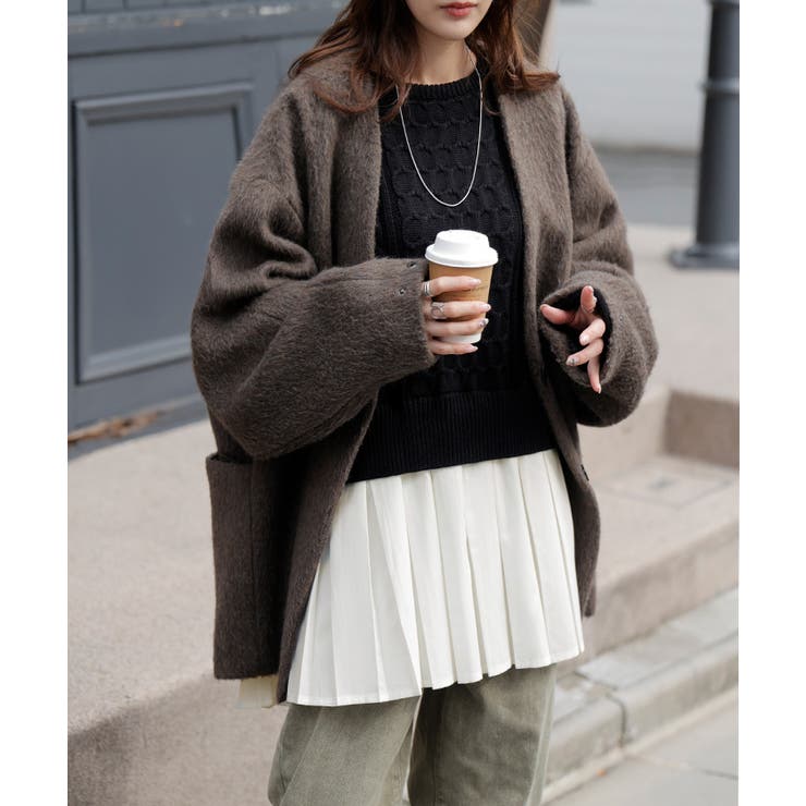 ニット プリーツ ドッキング | HUG.U | 詳細画像13 