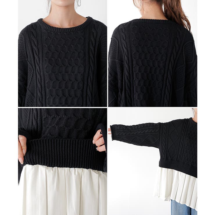 ニット プリーツ ドッキング | HUG.U | 詳細画像22 