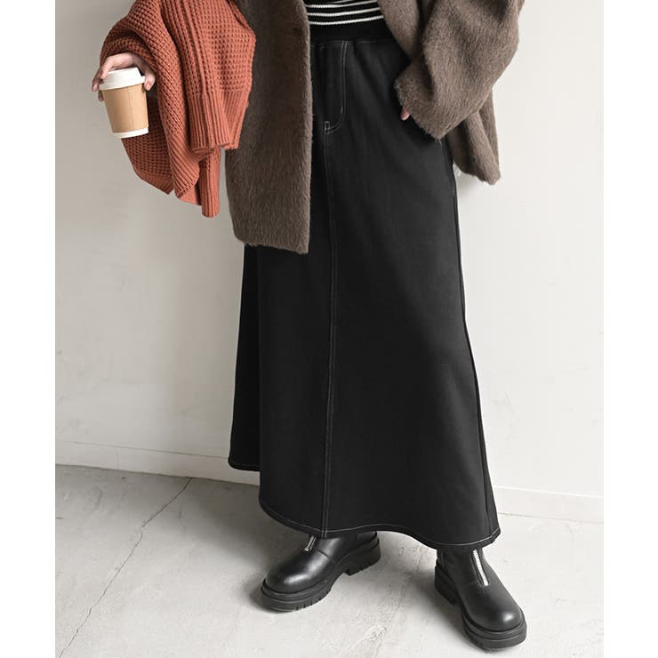 ブラック | スカート ロング デニム | HUG.U