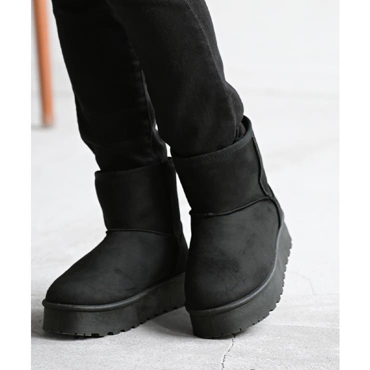 ブラック | ブーツ ムートン 風 | HUG.U