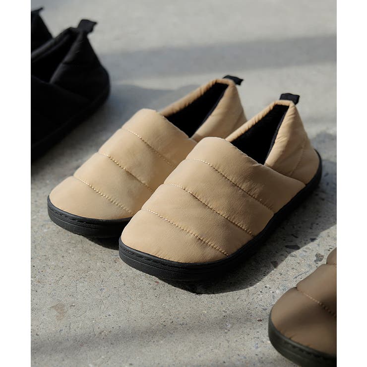 ベージュ | モックシューズ レディース 中綿 | HUG.U