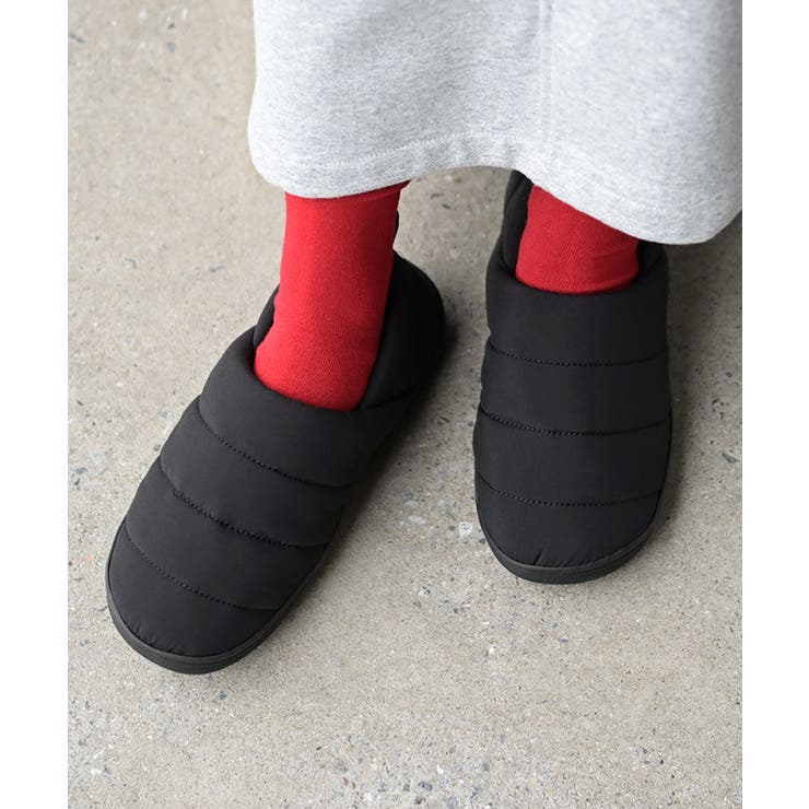 ブラック | モックシューズ レディース 中綿 | HUG.U