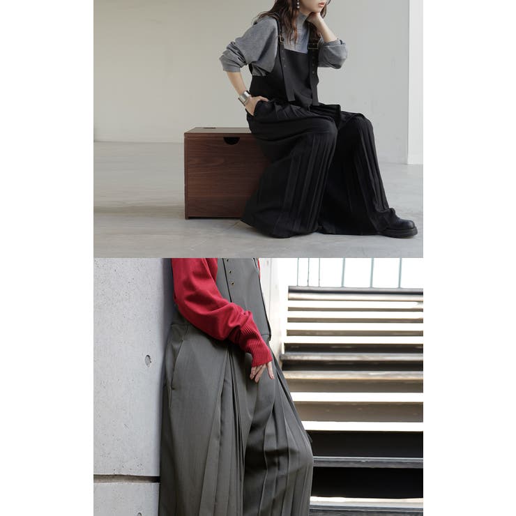 サロペット プリーツ ワイド | HUG.U | 詳細画像20 