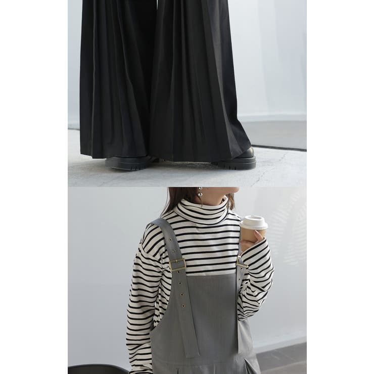 サロペット プリーツ ワイド | HUG.U | 詳細画像4 