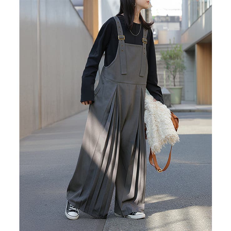 サロペット プリーツ ワイド | HUG.U | 詳細画像5 