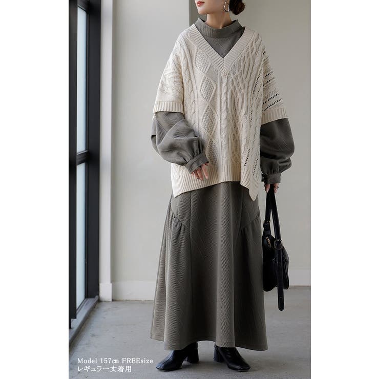 ワンピース ロング ハイネック | HUG.U | 詳細画像8 