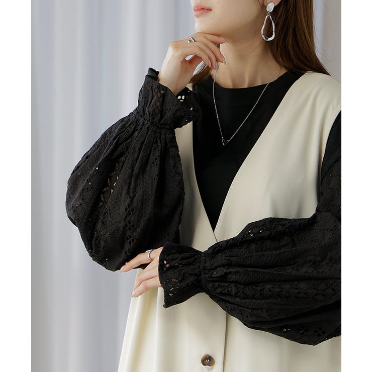 カットソー ロンT レース | HUG.U | 詳細画像3 