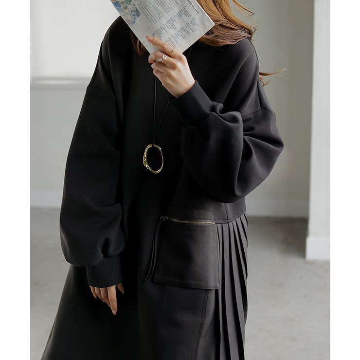 ワンピース プリーツ 異素材 | HUG.U | 詳細画像15 