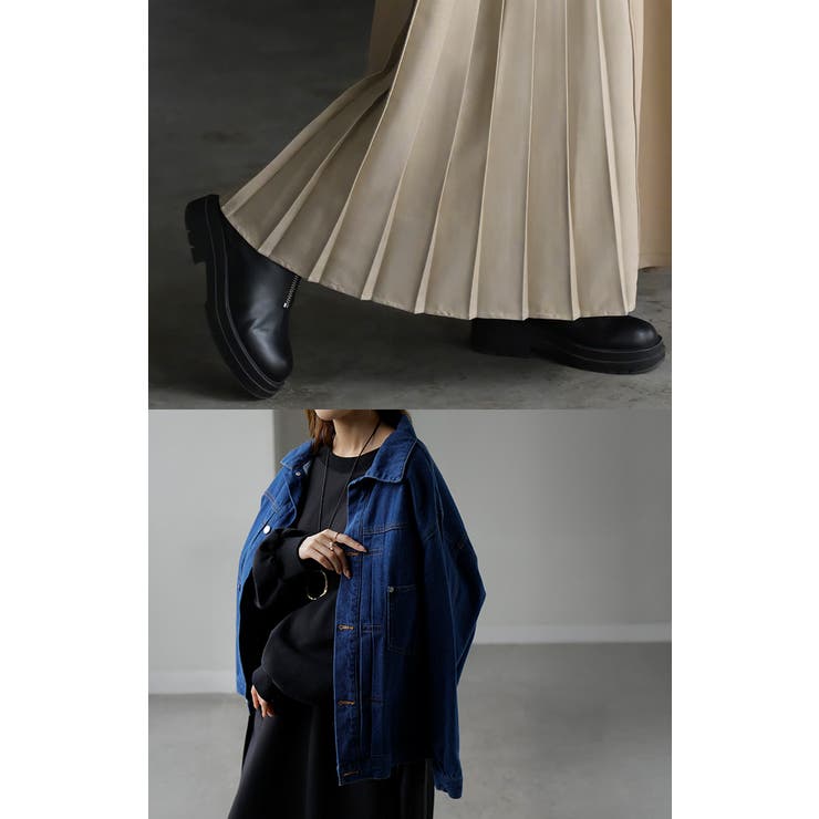 ワンピース プリーツ 異素材 | HUG.U | 詳細画像8 