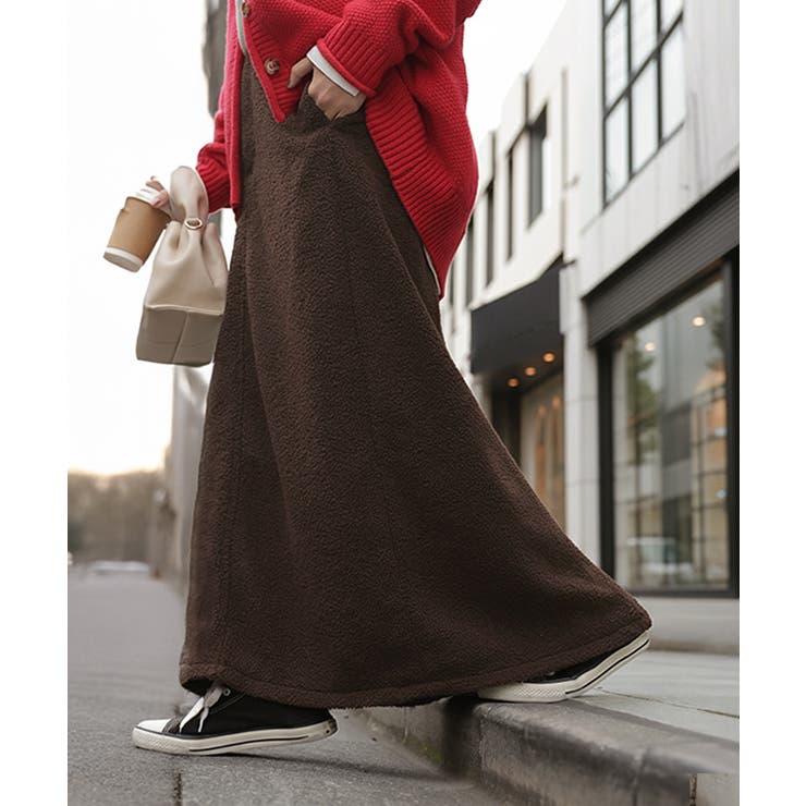 ブラウン | スカート ボア ロング | HUG.U