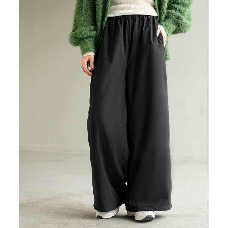 ブラック | パンツ 裏ボア ナイロン | HUG.U