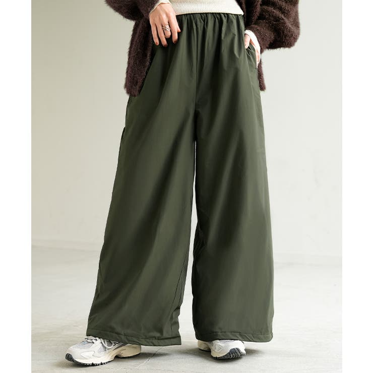 カーキ | パンツ 裏ボア ナイロン | HUG.U