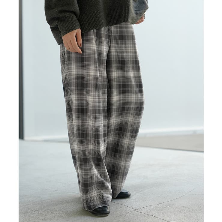 ブラック | パンツ チェック 柄 | HUG.U