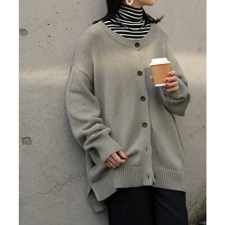 グレー | ニット カーディガン 綿100 | HUG.U