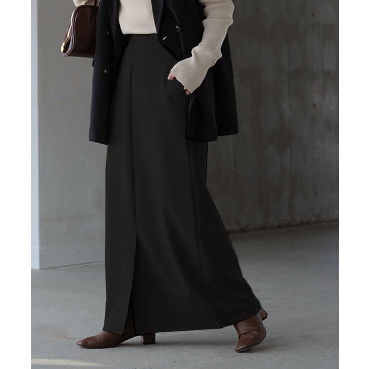 ブラック | スカート 洗える ロング | HUG.U