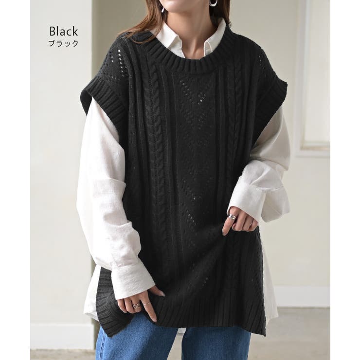 ニット ベスト ケーブル編み | HUG.U | 詳細画像17 