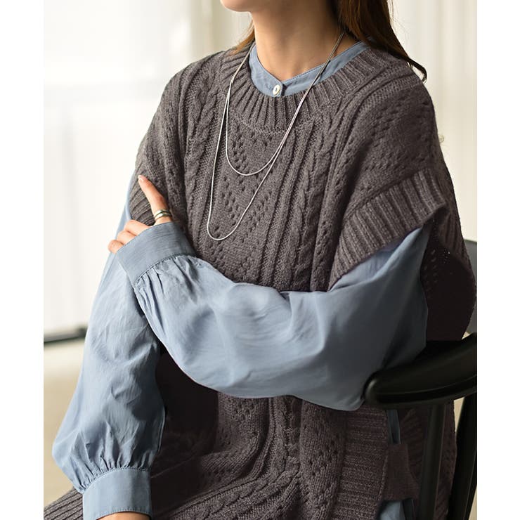 ニット ベスト ケーブル編み | HUG.U | 詳細画像20 