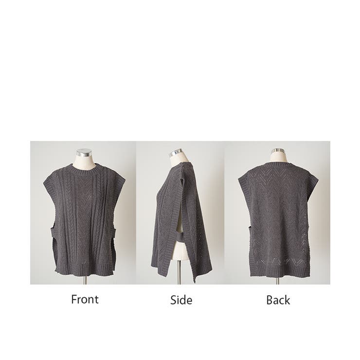 ニット ベスト ケーブル編み | HUG.U | 詳細画像23 